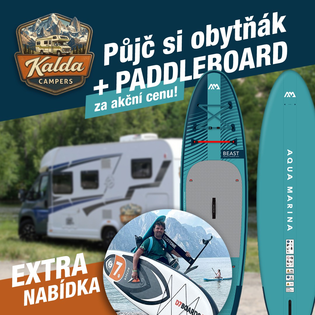 🏄‍♂️ Půjč si obytný vůz + paddleboard za akční cenu